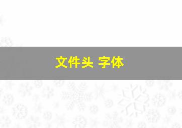 文件头 字体